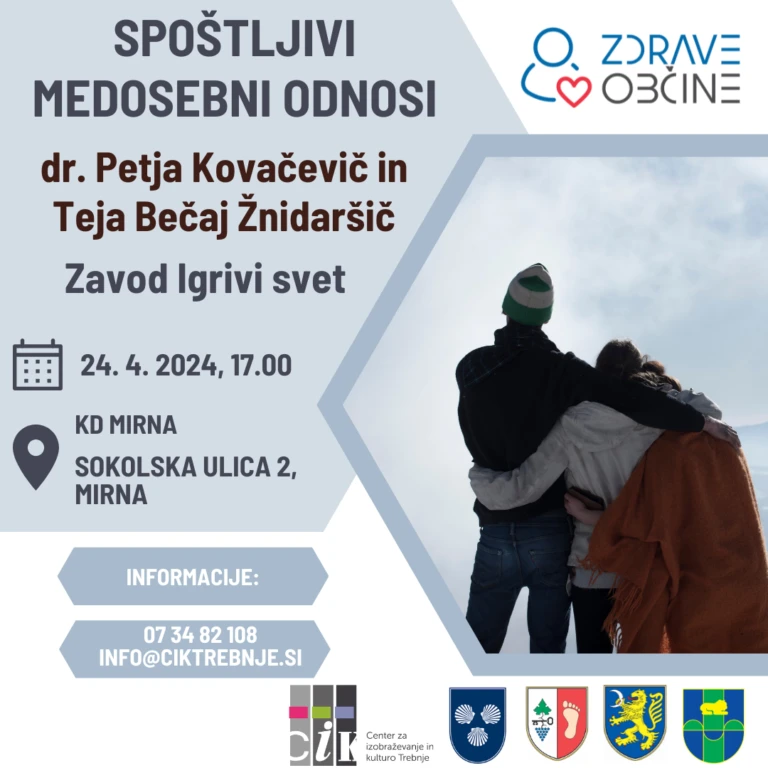 Plakat dogodka, na katerem je fotografija ljudi, ki se objemajo.