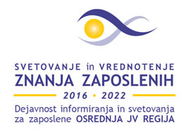 Logotip projekta svetovanje in vrednotenje znanja zaposlenih od 2016 do 2022.